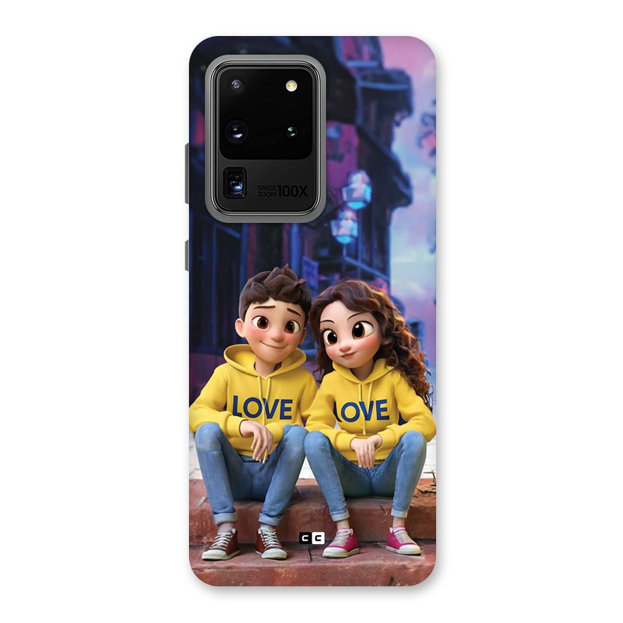 Cute Couple Sitting Back Case for Galaxy S20 Ultra