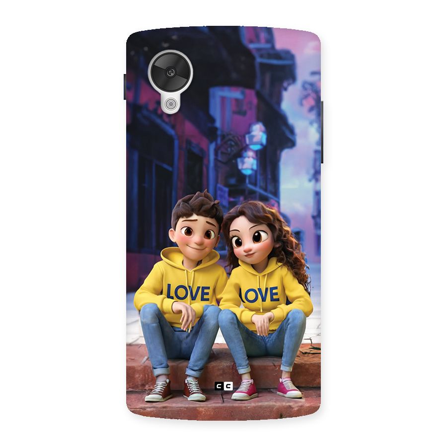 Cute Couple Sitting Back Case for Google Nexus 5