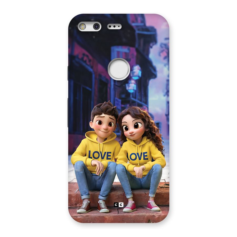 Cute Couple Sitting Back Case for Google Pixel XL