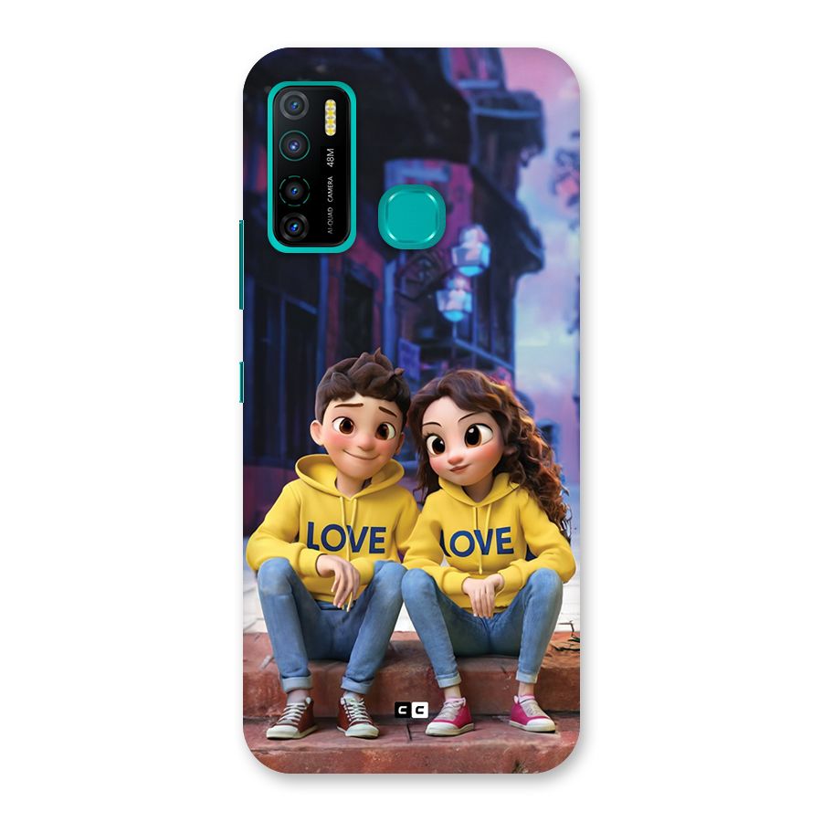 Cute Couple Sitting Back Case for Infinix Hot 9 Pro