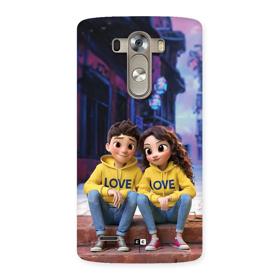 Cute Couple Sitting Back Case for LG G3