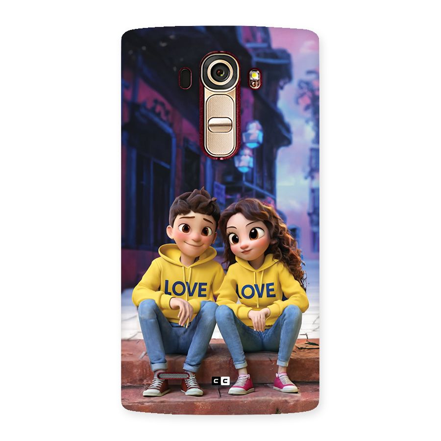 Cute Couple Sitting Back Case for LG G4