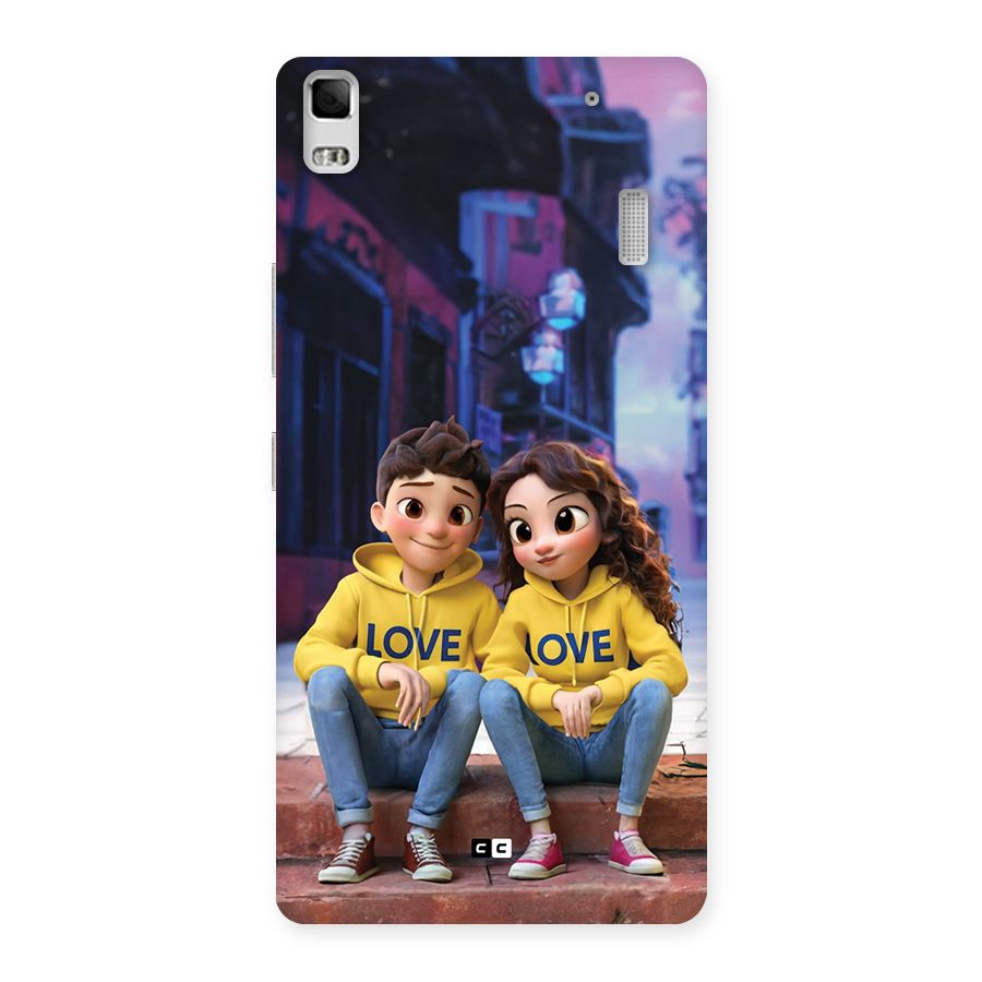 Cute Couple Sitting Back Case for Lenovo K3 Note