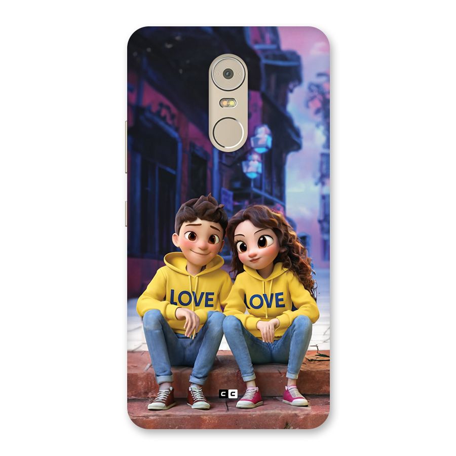 Cute Couple Sitting Back Case for Lenovo K6 Note