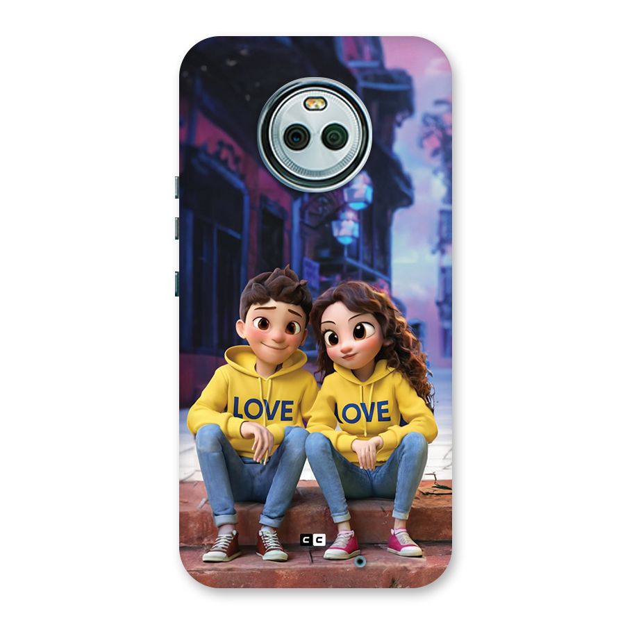 Cute Couple Sitting Back Case for Moto X4