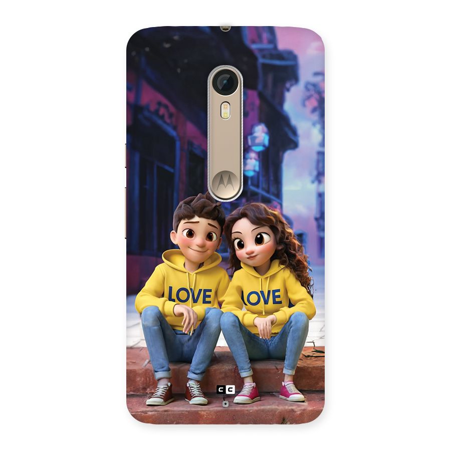 Cute Couple Sitting Back Case for Moto X Style