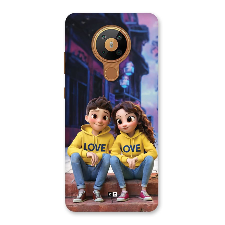 Cute Couple Sitting Back Case for Nokia 5.3