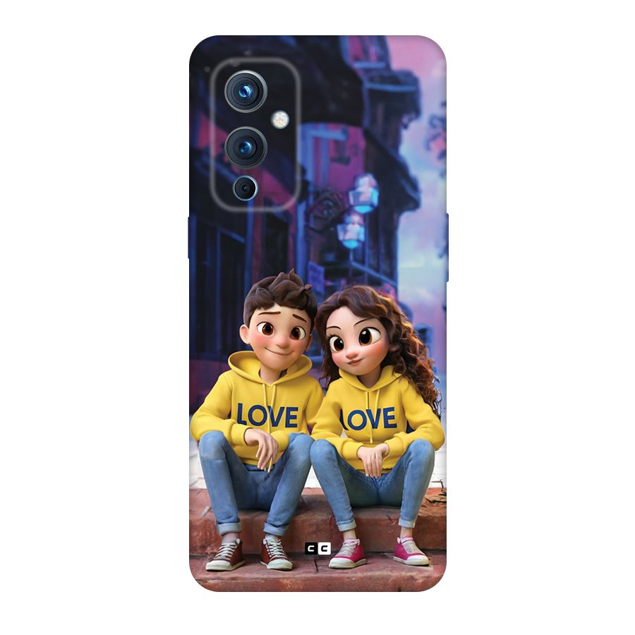Cute Couple Sitting Back Case for OnePlus 9