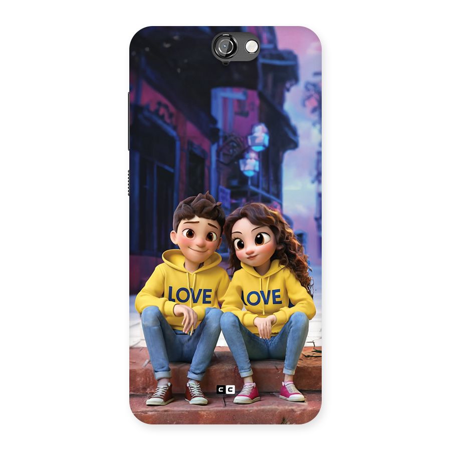Cute Couple Sitting Back Case for One A9