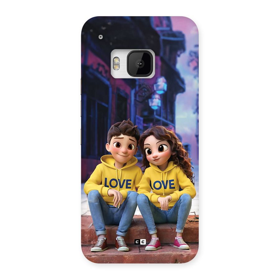 Cute Couple Sitting Back Case for One M9