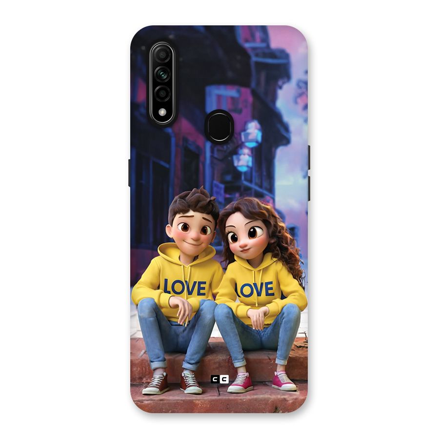Cute Couple Sitting Back Case for Oppo A31