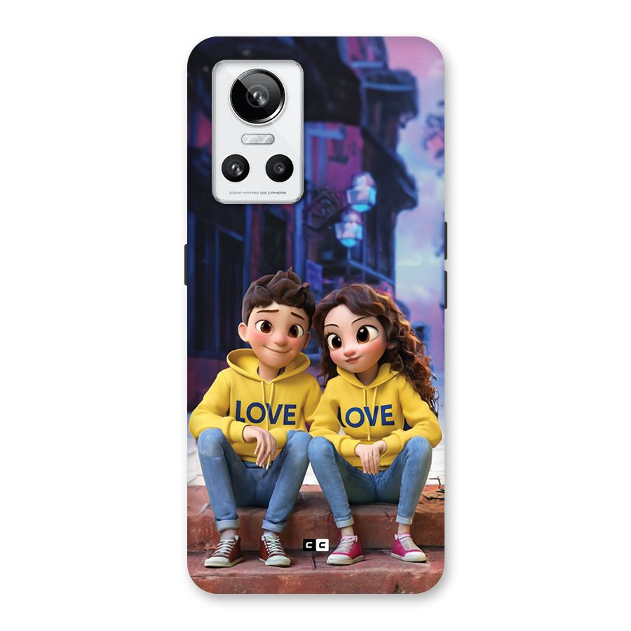 Cute Couple Sitting Back Case for Realme GT Neo 3
