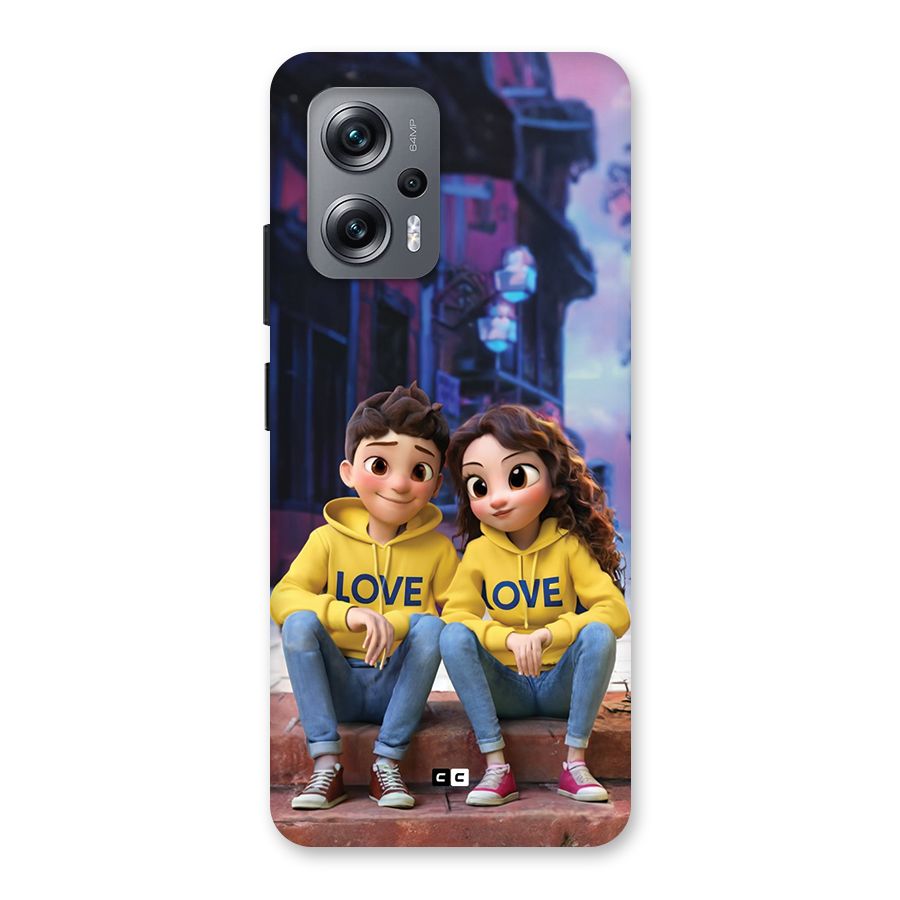 Cute Couple Sitting Back Case for Redmi K50i