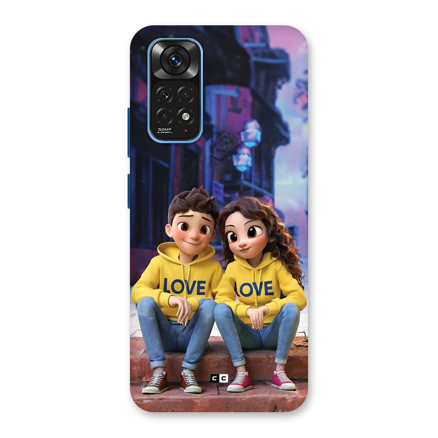 Cute Couple Sitting Back Case for Redmi Note 11S