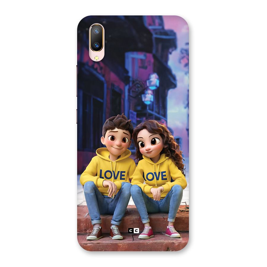 Cute Couple Sitting Back Case for Vivo V11 Pro