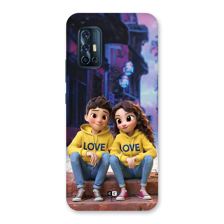 Cute Couple Sitting Back Case for Vivo V17