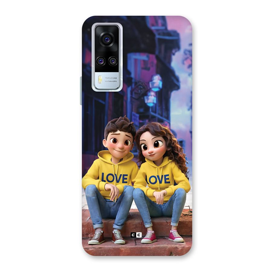 Cute Couple Sitting Back Case for Vivo Y31