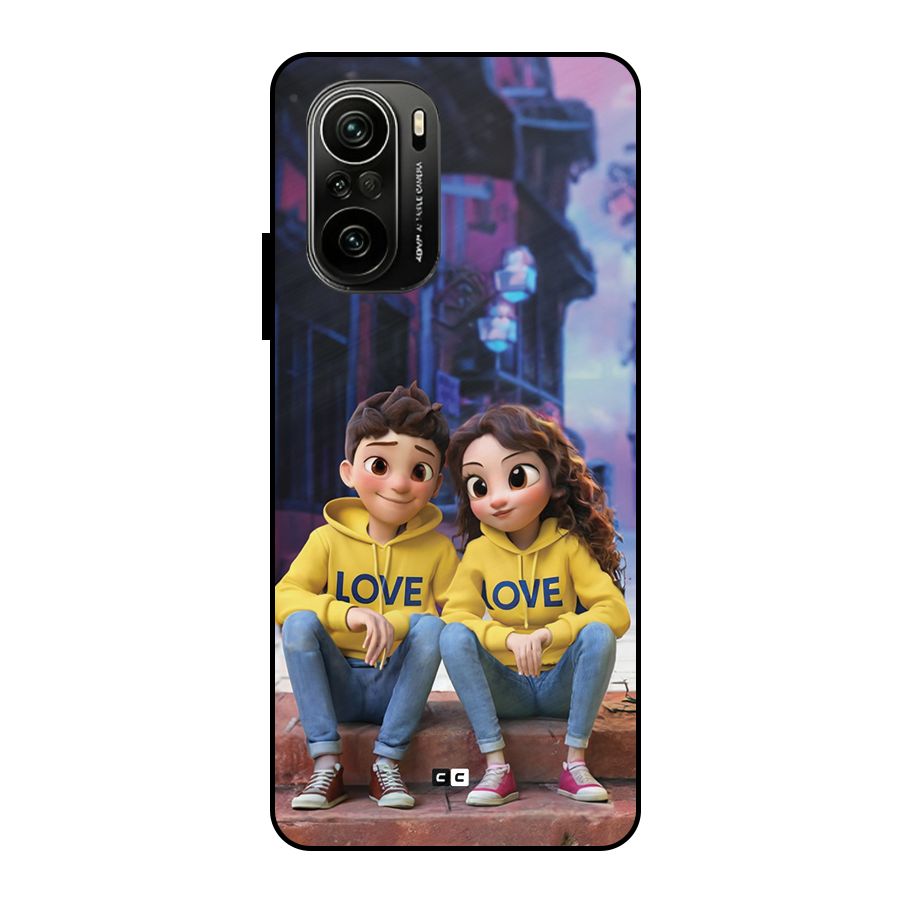 Cute Couple Sitting Metal Back Case for Mi 11x