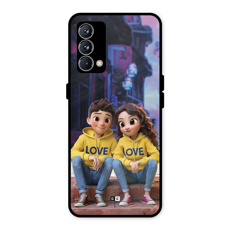 Cute Couple Sitting Metal Back Case for Realme GT Master Edition