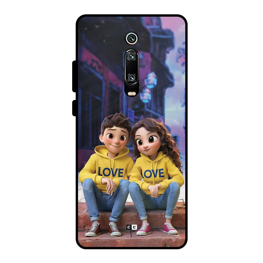 Cute Couple Sitting Metal Back Case for Redmi K20