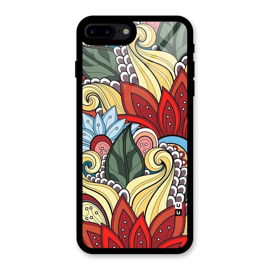 Cute Doodle Glass Back Case for iPhone 8 Plus