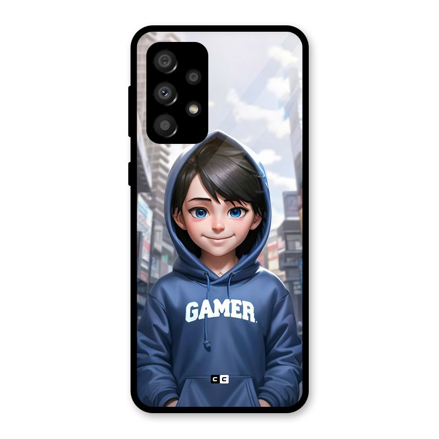 Cute Gamer Glass Back Case for Galaxy A32