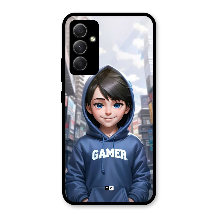 Cute Gamer Glass Back Case for Galaxy A34
