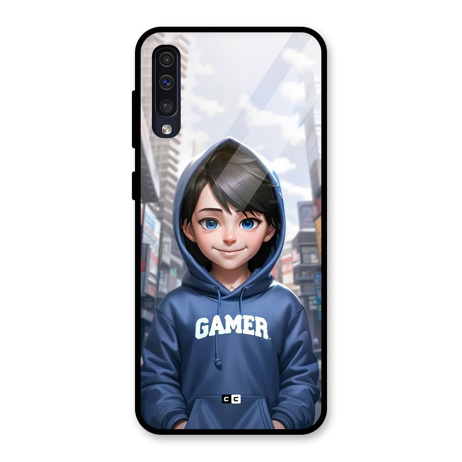 Cute Gamer Glass Back Case for Galaxy A50