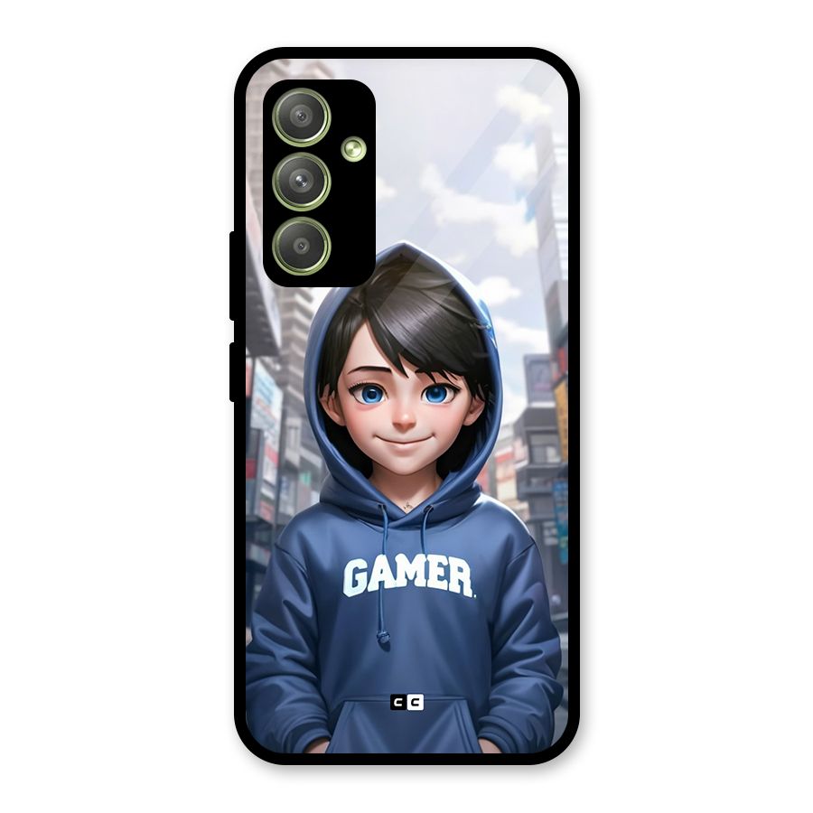 Cute Gamer Glass Back Case for Galaxy A54