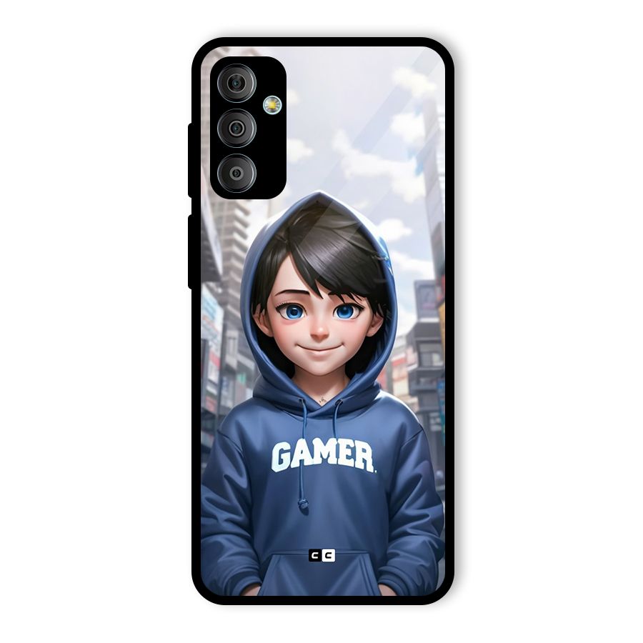 Cute Gamer Glass Back Case for Galaxy F23