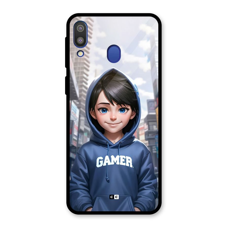Cute Gamer Glass Back Case for Galaxy M20