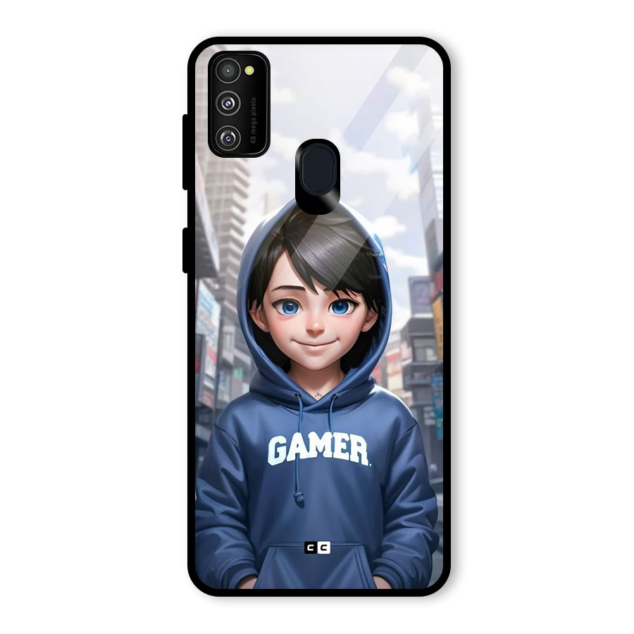 Cute Gamer Glass Back Case for Galaxy M30s