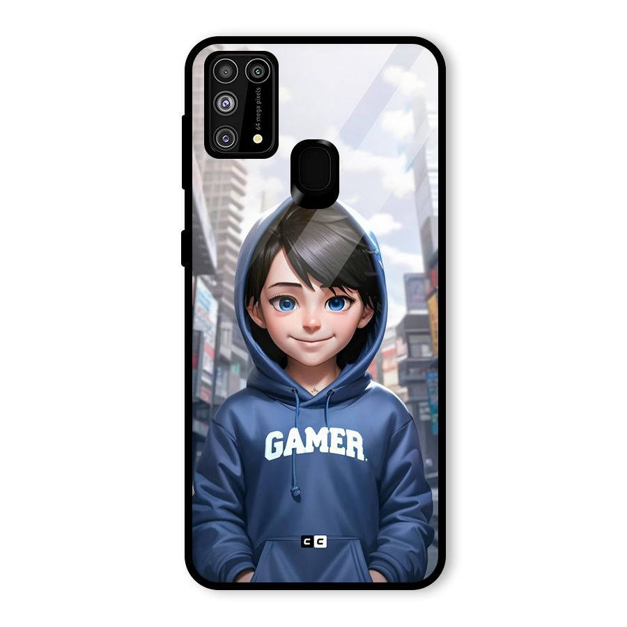 Cute Gamer Glass Back Case for Galaxy M31