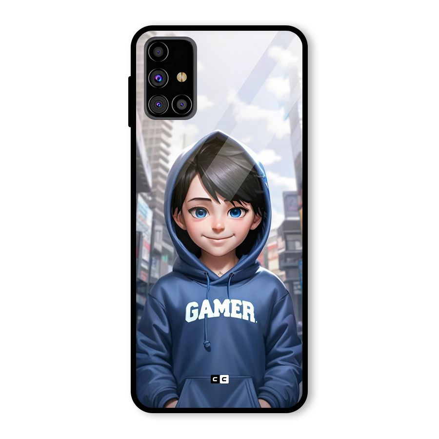 Cute Gamer Glass Back Case for Galaxy M31s