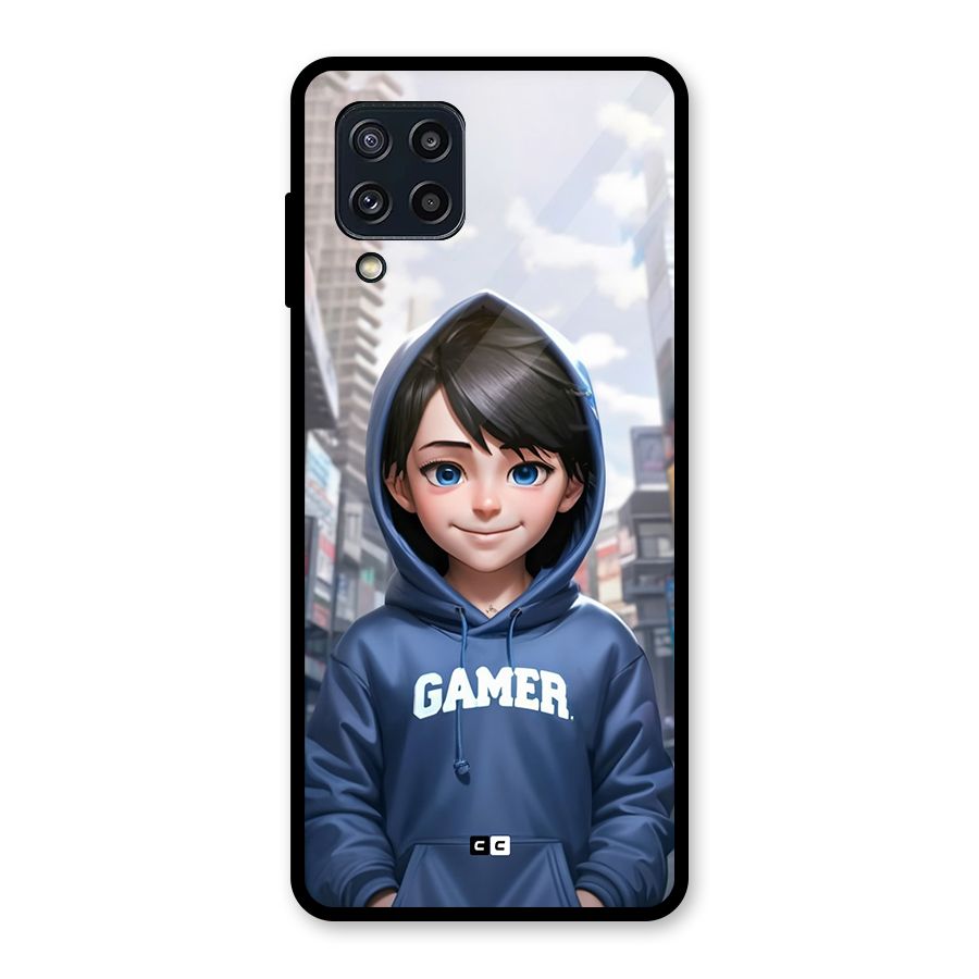 Cute Gamer Glass Back Case for Galaxy M32