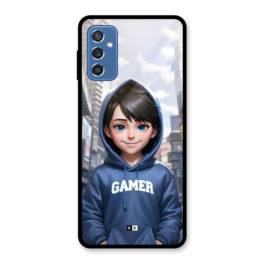 Cute Gamer Glass Back Case for Galaxy M52 5G