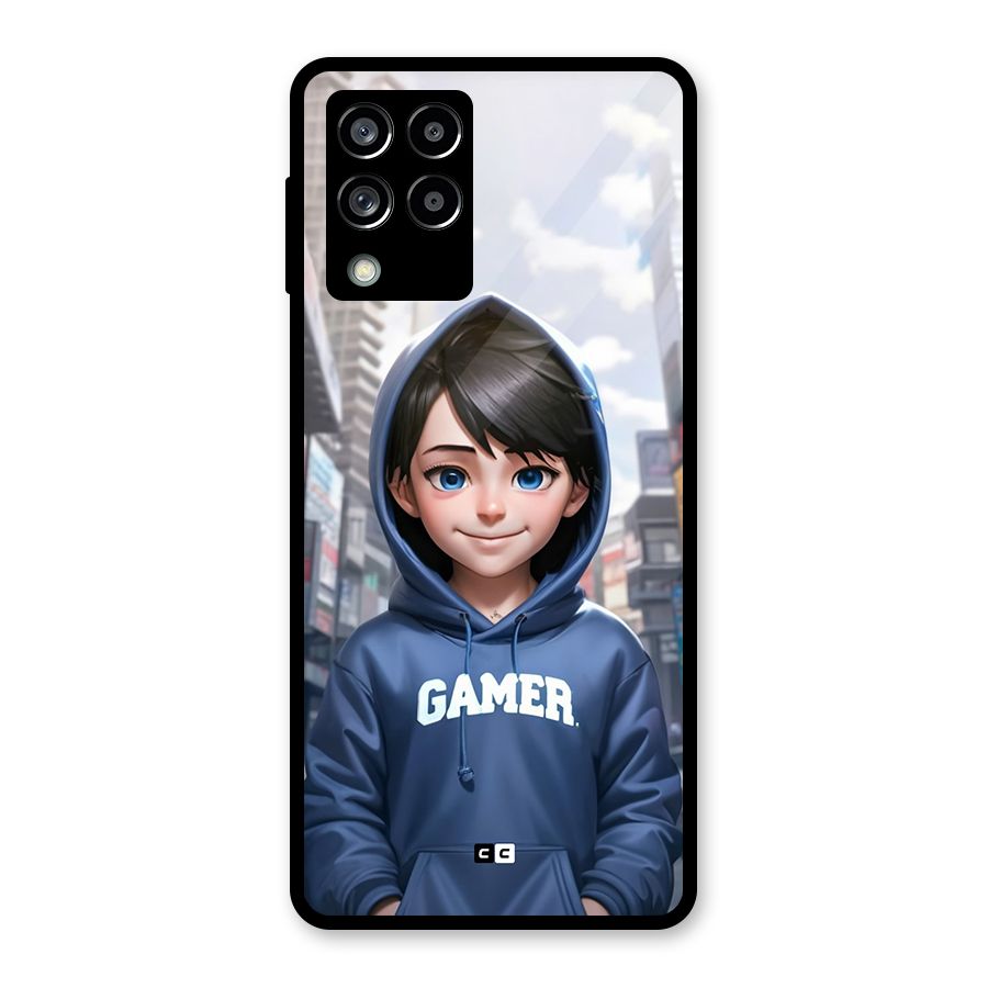 Cute Gamer Glass Back Case for Galaxy M53 5G
