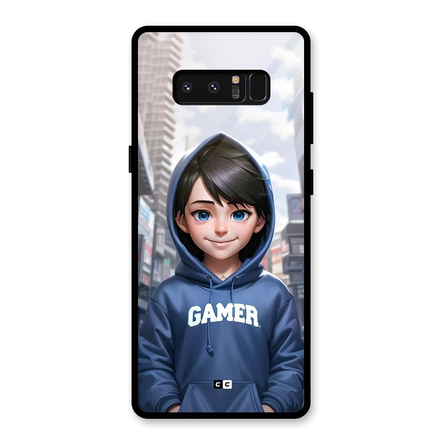 Cute Gamer Glass Back Case for Galaxy Note 8