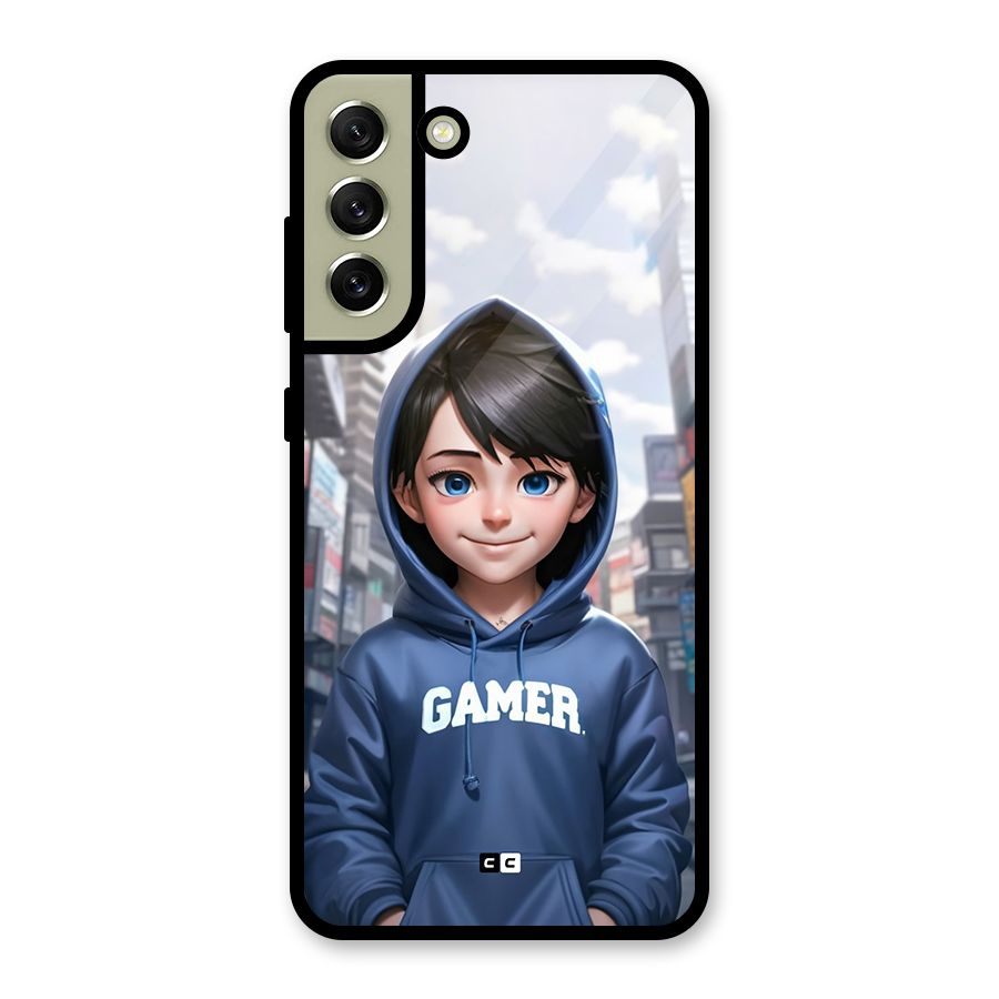 Cute Gamer Glass Back Case for Galaxy S21 FE 5G