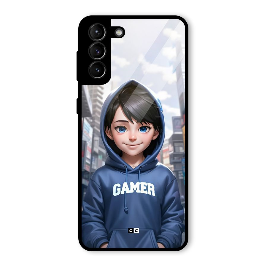 Cute Gamer Glass Back Case for Galaxy S21 Plus