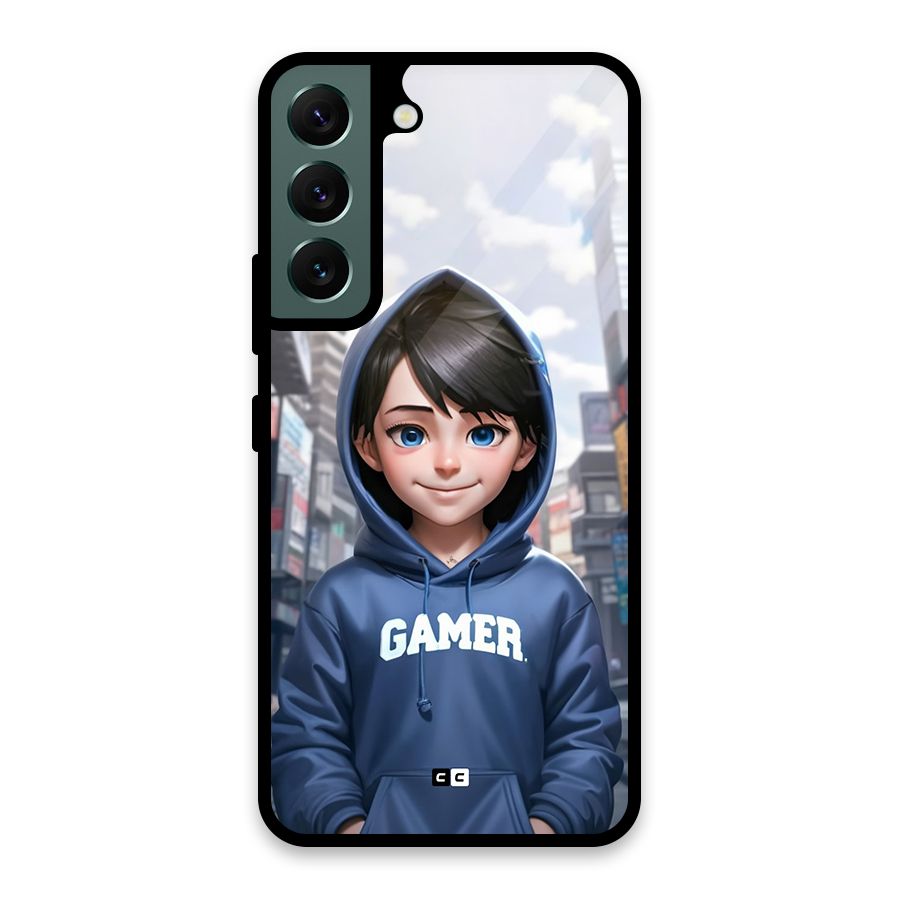Cute Gamer Glass Back Case for Galaxy S22 5G
