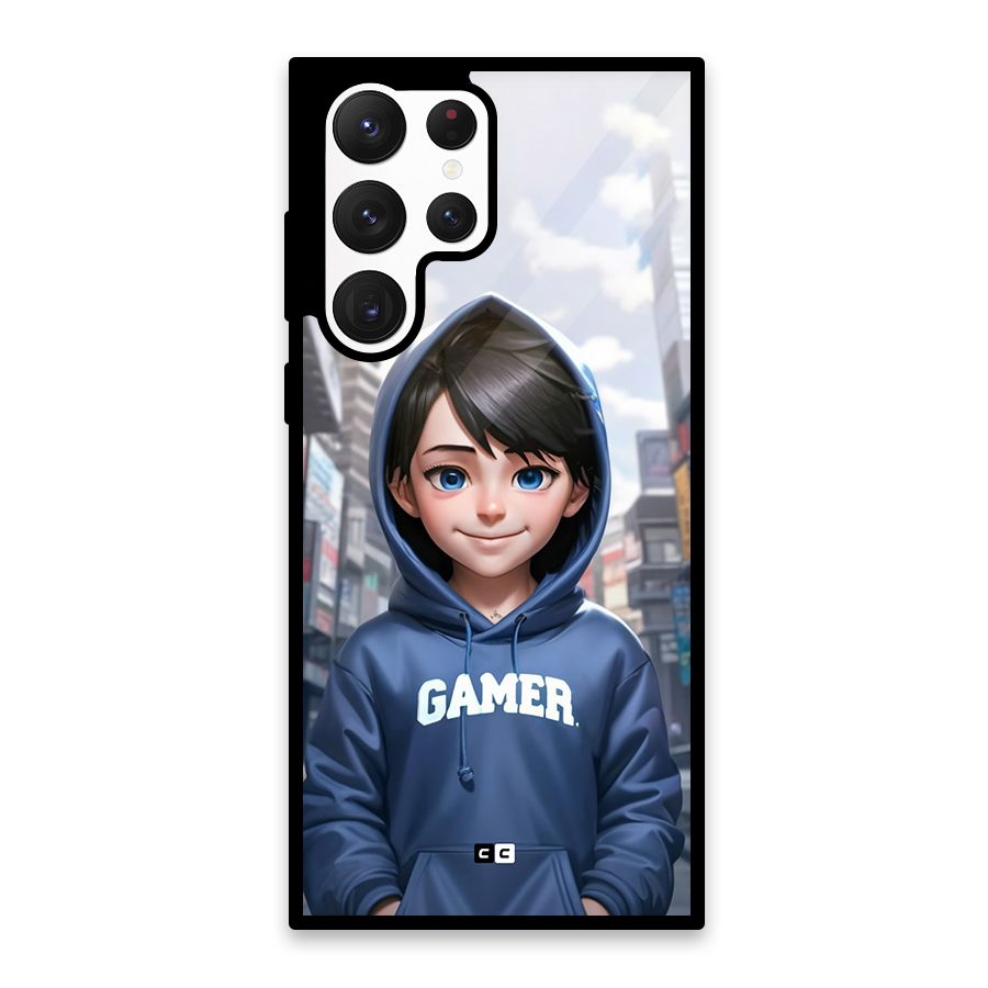 Cute Gamer Glass Back Case for Galaxy S22 Ultra 5G