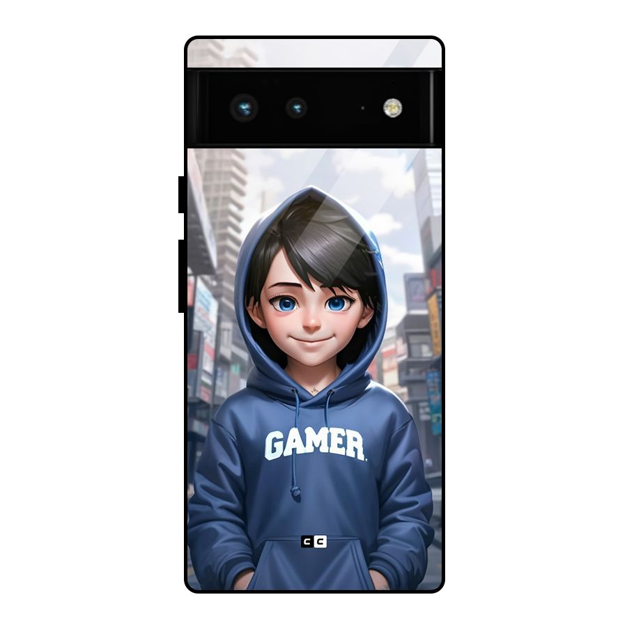 Cute Gamer Glass Back Case for Google Pixel 6