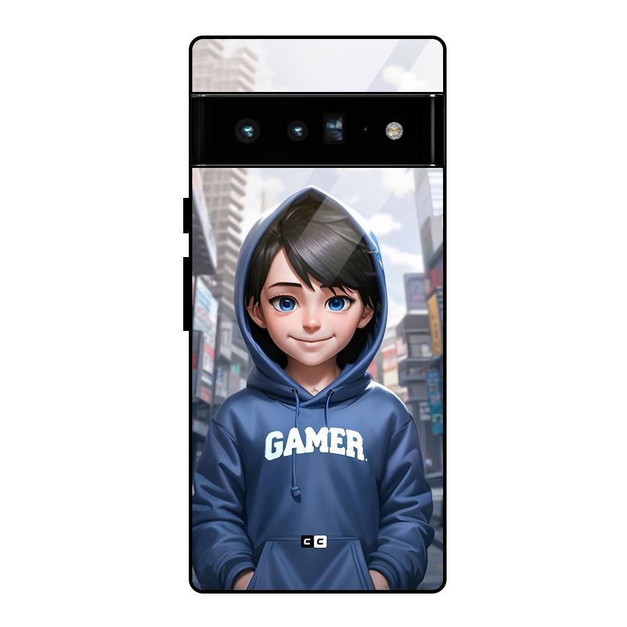 Cute Gamer Glass Back Case for Google Pixel 6 Pro