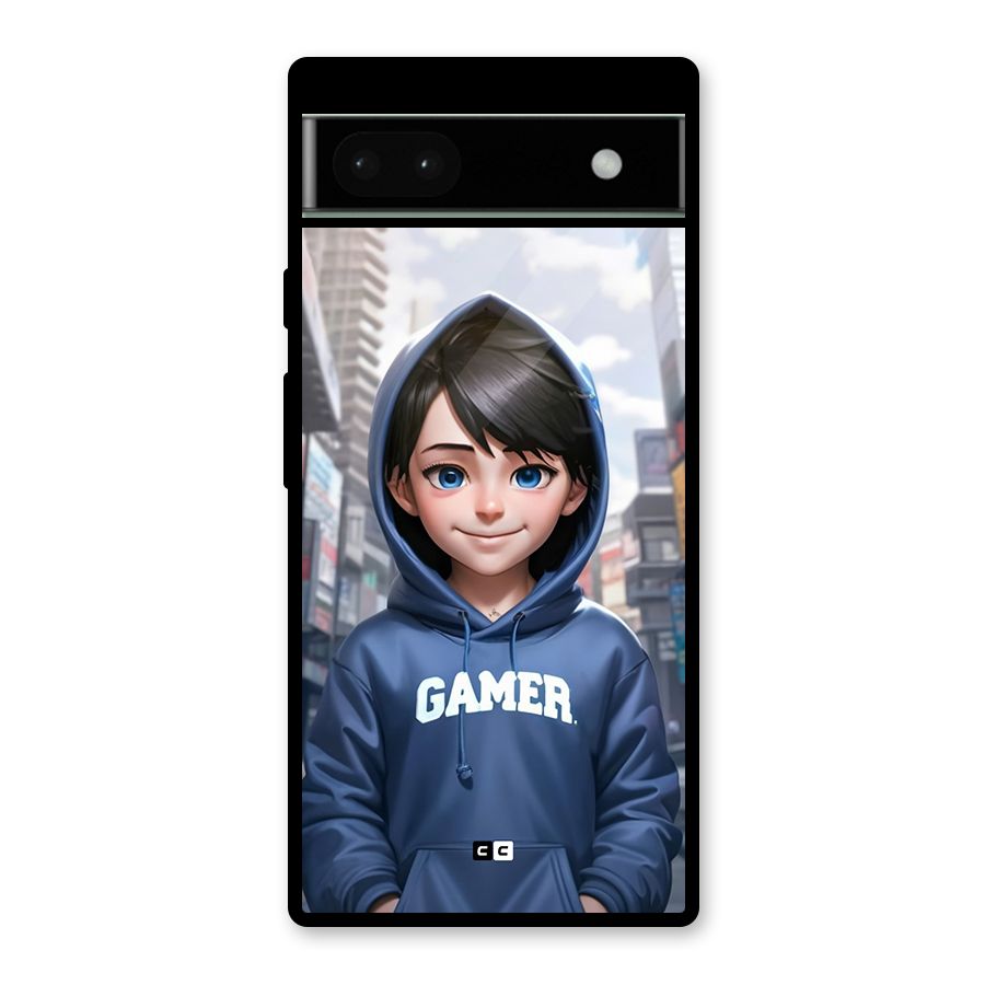 Cute Gamer Glass Back Case for Google Pixel 6a