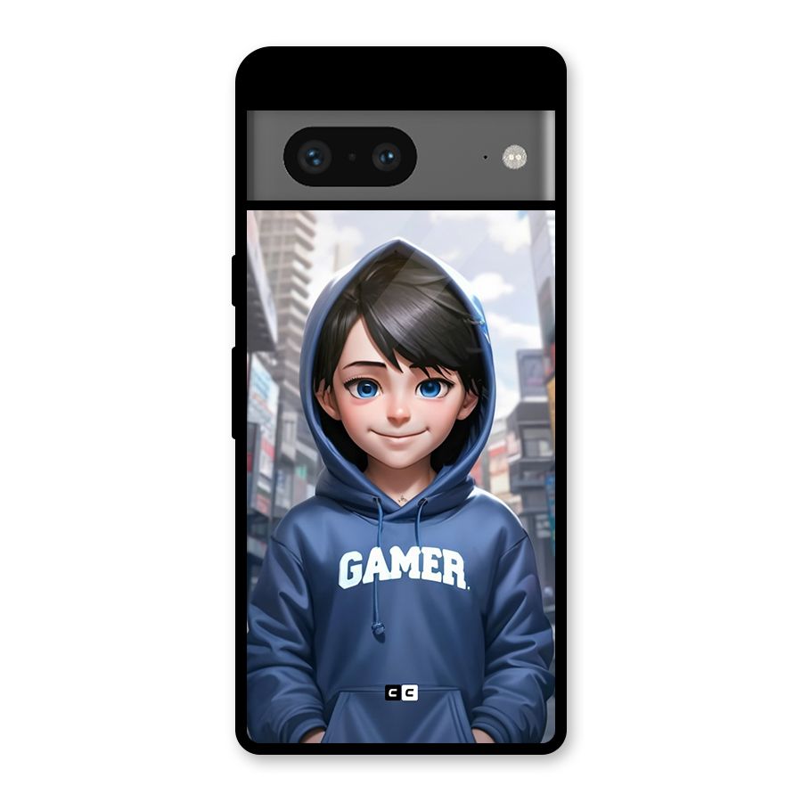 Cute Gamer Glass Back Case for Google Pixel 7