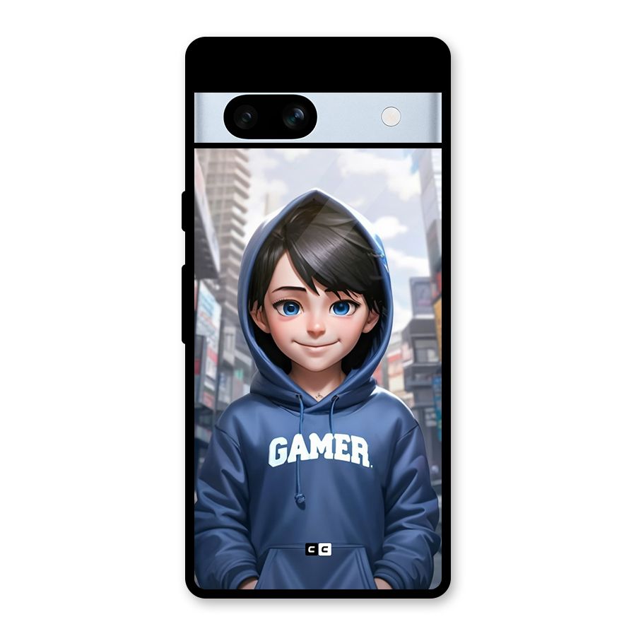 Cute Gamer Glass Back Case for Google Pixel 7a