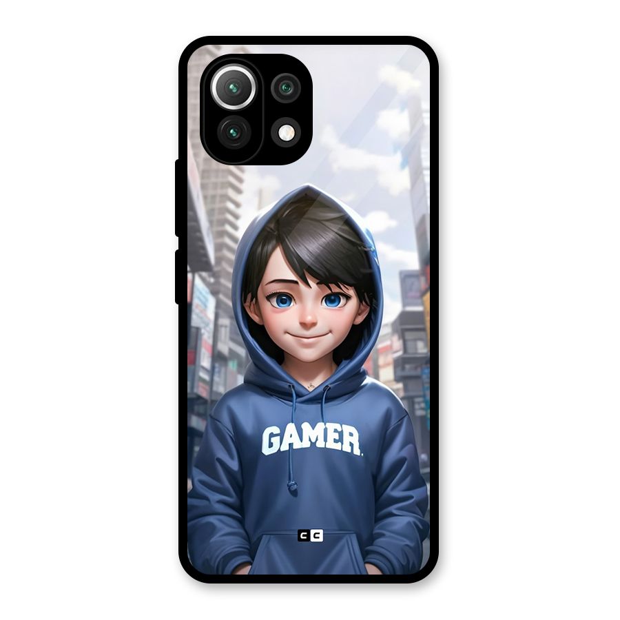 Cute Gamer Glass Back Case for Mi 11 Lite