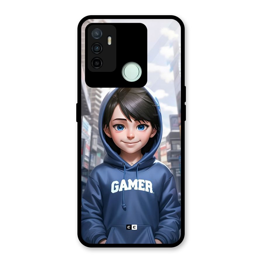 Cute Gamer Glass Back Case for Oppo A53