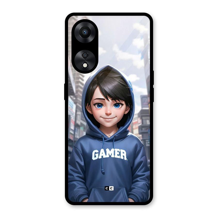 Cute Gamer Glass Back Case for Oppo A78